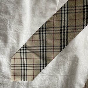 Burberry check silk tie — like new condition